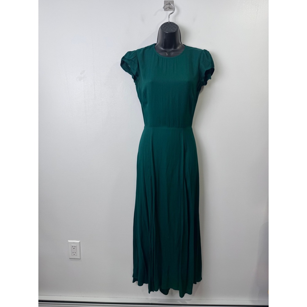 Reformation Women Gavin Green Maxi Dress Open Back Cap Sleeve Size 4